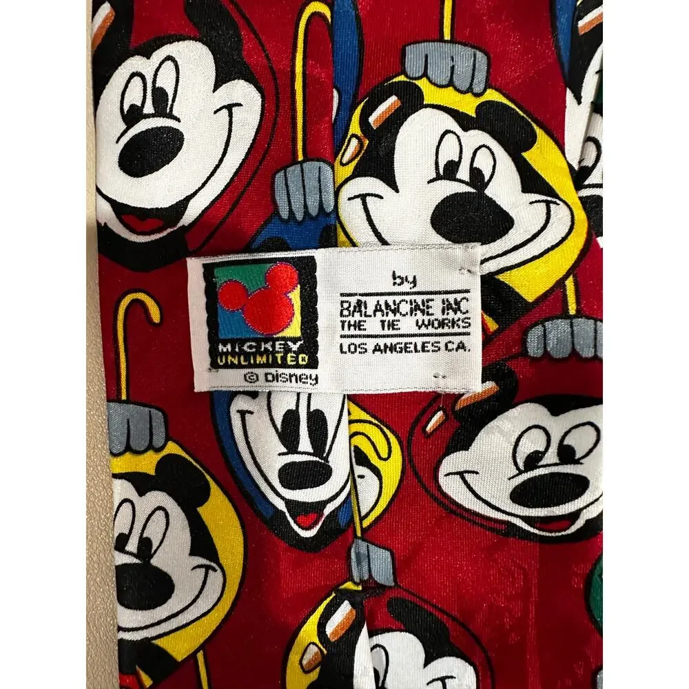 Disney Mickey Mouse Christmas Tie‎ Red Holiday Ornaments Mickey Unlimited